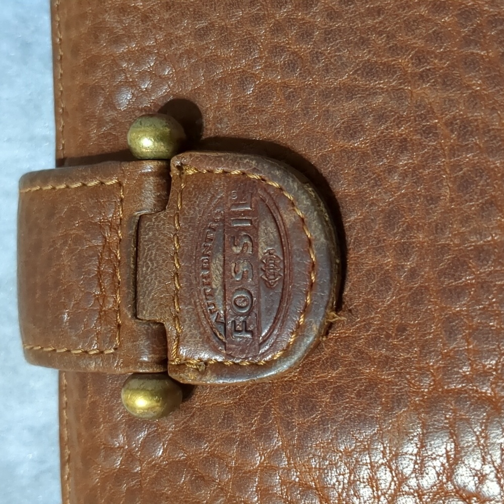 Fossil trifold Brown leather wallet - Picture 2 of 10
